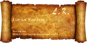 Luria Karina névjegykártya